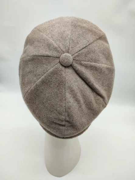 Erkek Klasik Kasket Sekiz Parça Bej Renk - 3