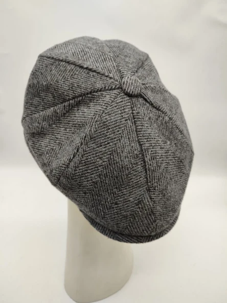 Balık Sırtı Erkek Klasik Kasket Sekiz Parça Füme Renk - 11