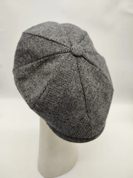 Balık Sırtı Erkek Klasik Kasket Sekiz Parça Füme Renk - 7