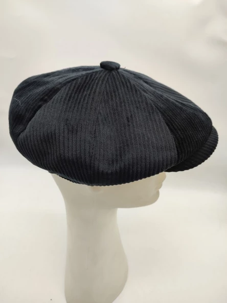 Kadife Kumaş Klasik Erkek Kasket Modern Tarz Siyah Renk - 3