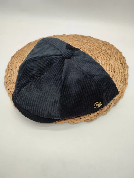 Kadife Kumaş Klasik Erkek Kasket Modern Tarz Siyah Renk - 5