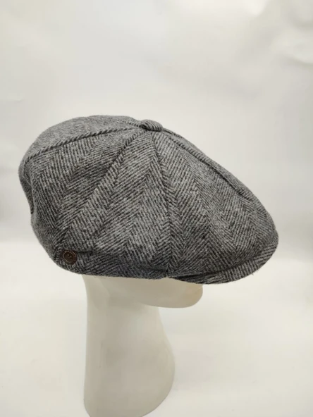 Balık Sırtı Erkek Klasik Kasket Sekiz Parça Füme Renk - 10