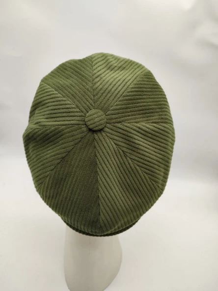 Kadife Kumaş Klasik Erkek Kasket Modern Tarz Yeşil Renk - 9