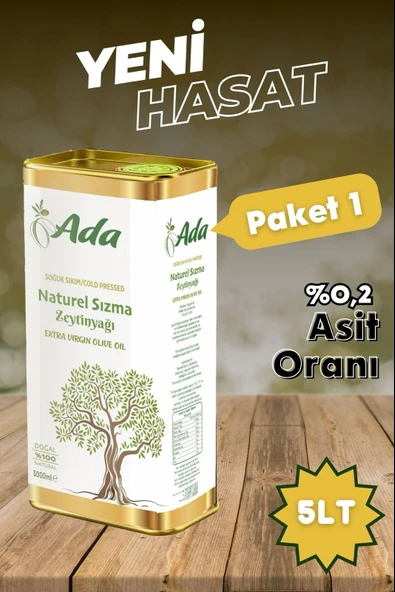 ADA - Naturel Sızma Soğuk Sıkım Zeytinyağı (2.Sıkım) 5 LT