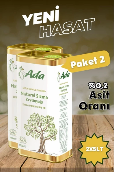 Ada Naturel Sızma Soğuk Sıkım Zeytinyağı (2.Sıkım) 2x5 Lt