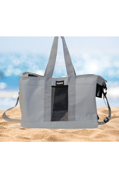 hızlı kuruyan plaj çantası fileli 44x29x17 cm hafif tasarım kısa ve ayarlanabilir uzun saplı - 2