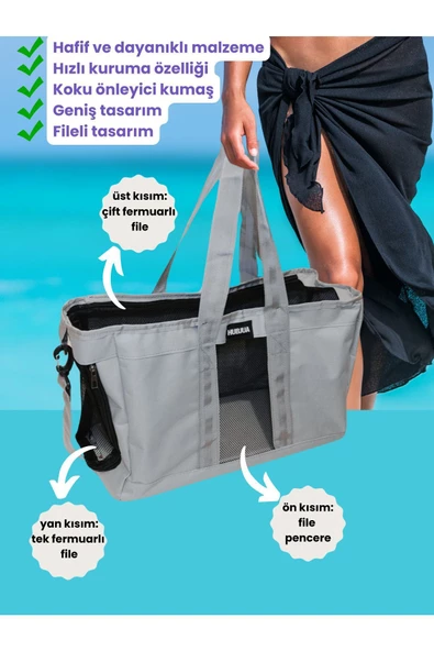 Hızlı Kuruyan Spor Çantası Fileli 44x29x17 Cm Hafif Tasarım Kısa Ve Ayarlanabilir Uzun Saplı - 2