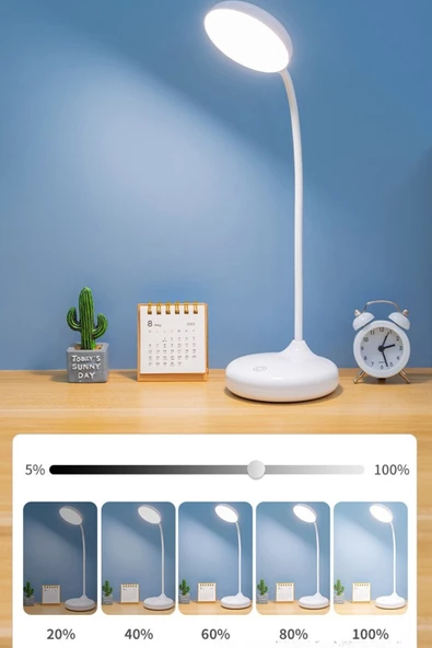 Dokunmatik Şarjlı Masa ve Gece Lambası Ders Çalışma Okuma Lamba Ayarlanabilir 3 Farklı Işık 20 LED - 4