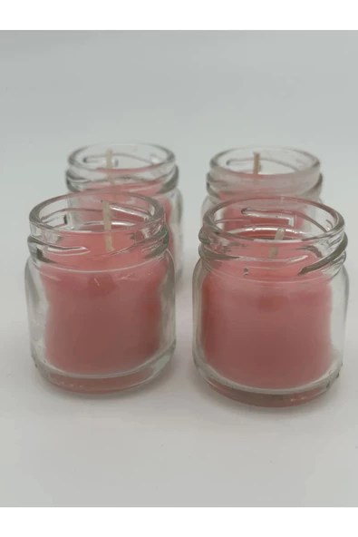 4'lü Set Çiçek Kokulu Mini Kavanoz Mum Royaleks-A1012 - 2