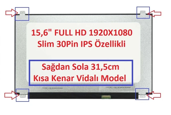 Lp156Wf9 Sp L1 Lp156Wf9 Spxl1 Lp156Wf9-Spl1 Ekran 15.6 Slim 30 2.EL KULLANILMIŞ