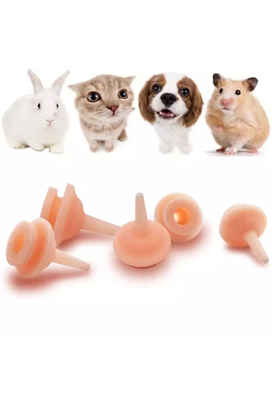 Evcil Hayvan Mini Silikon Meme Yavru Kedi Köpek Hamster Emzik Biberon 1 Adet - 3