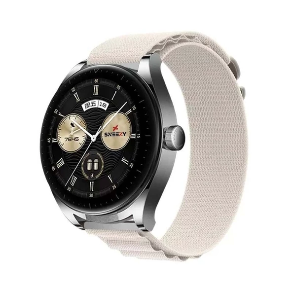 Huawei Watch 3 Elite-Classic 46mm-Watch 3 Pro-Elite 22mm Uyumlu Frost Alpine Loop Kordon  Starlight