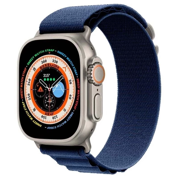 Apple Watch 49mm Ultra Seri Uyumlu Frost Alpine Loop Kordon  Lacivert