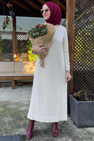 Ayla Triko Elbise Taş - 5