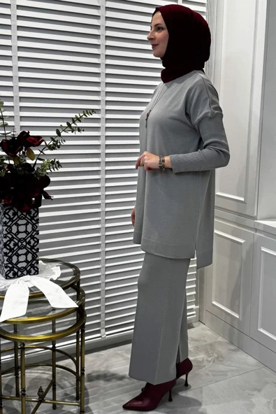Elfida Triko Takım Gri - 5