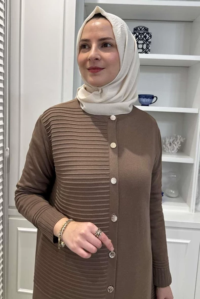 Manolya Sütlü Kahve Triko Hırka - 6