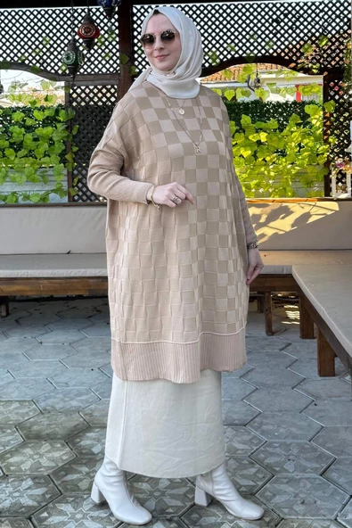 Arzu Triko Tunik Bej - 4