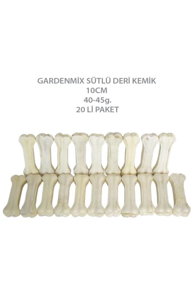 Gardenmix Sütlü Deri Kemik 10cm 40-45g.20 Li Paket