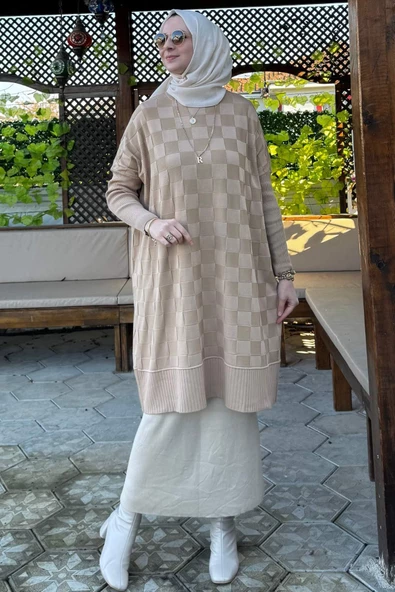 Arzu Triko Tunik Bej - 3
