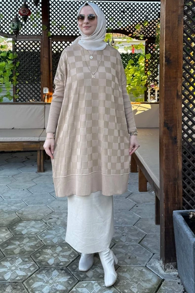 Arzu Triko Tunik Bej