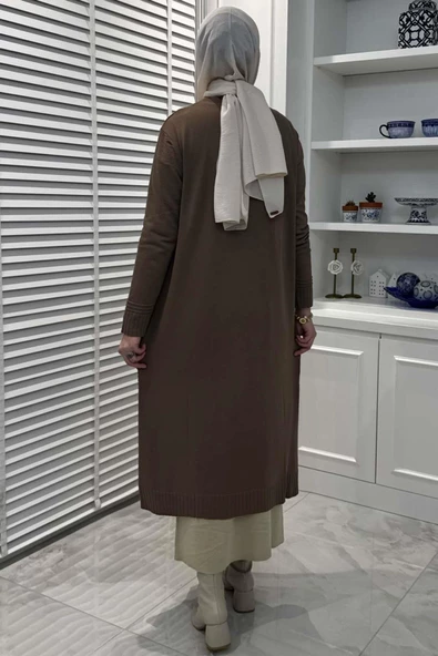 Manolya Sütlü Kahve Triko Hırka - 10