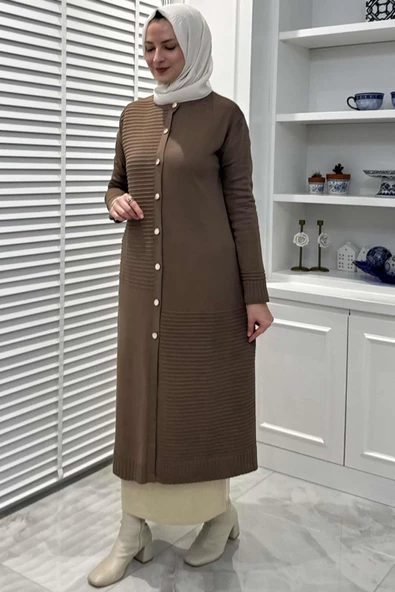 Manolya Sütlü Kahve Triko Hırka - 4
