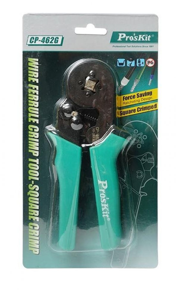 Proskit CP-462G Yüksük Sıkma Pensesi AWG 26-10 ( Kare Sıkar ) - 2