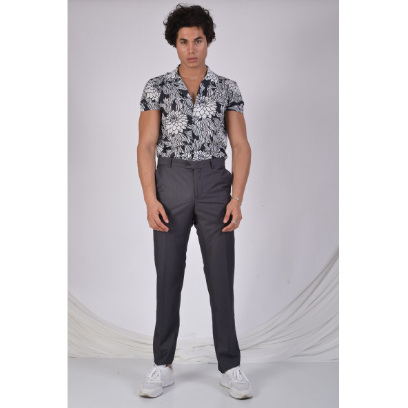 ERKEK KLASİK KUMAŞ PANTOLON SORALLİNE GRİ