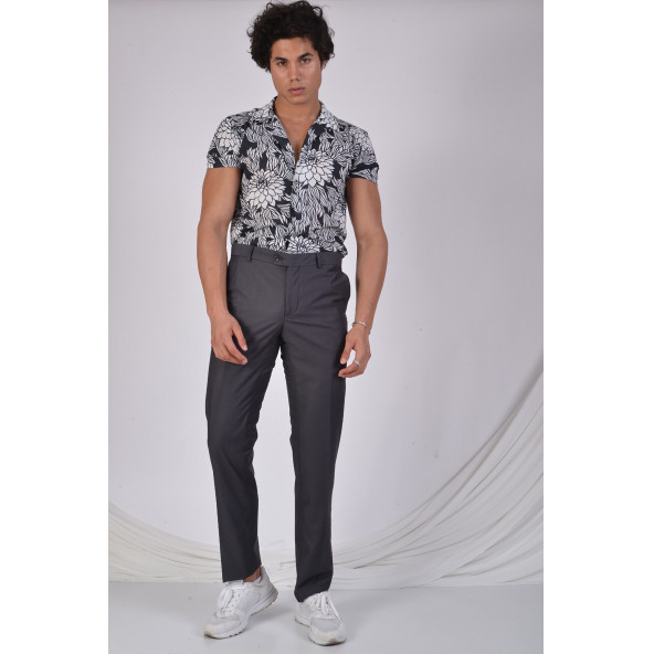 ERKEK KLASİK KUMAŞ PANTOLON SORALLİNE GRİ - 2