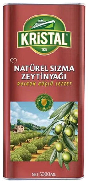 Kristal Dolgun Güçlü Natürel Sızma Zeytinyağı 5 lt