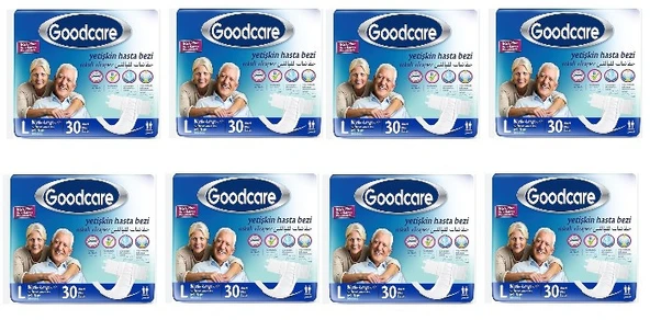 Goodcare Yetişkin Bel Bantlı Tekstil Yüzey Large 8x30 Adet Hasta Bezi