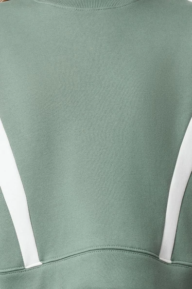 Tarz Regular Bisiklet Yaka Düşük Kol Regular Normal Kalıp Örme Sweatshirt - 3