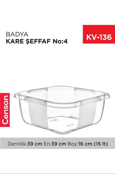 Kare Şeffaf Badya 1 Adet 4 No Royaleks-E167