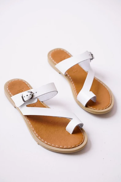 Kran Beyaz Cilt Terlik - Resim 3