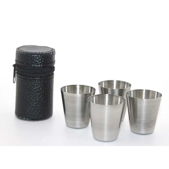 Deri Kılıflı 4'Lü Shot Bardak Seti - 2