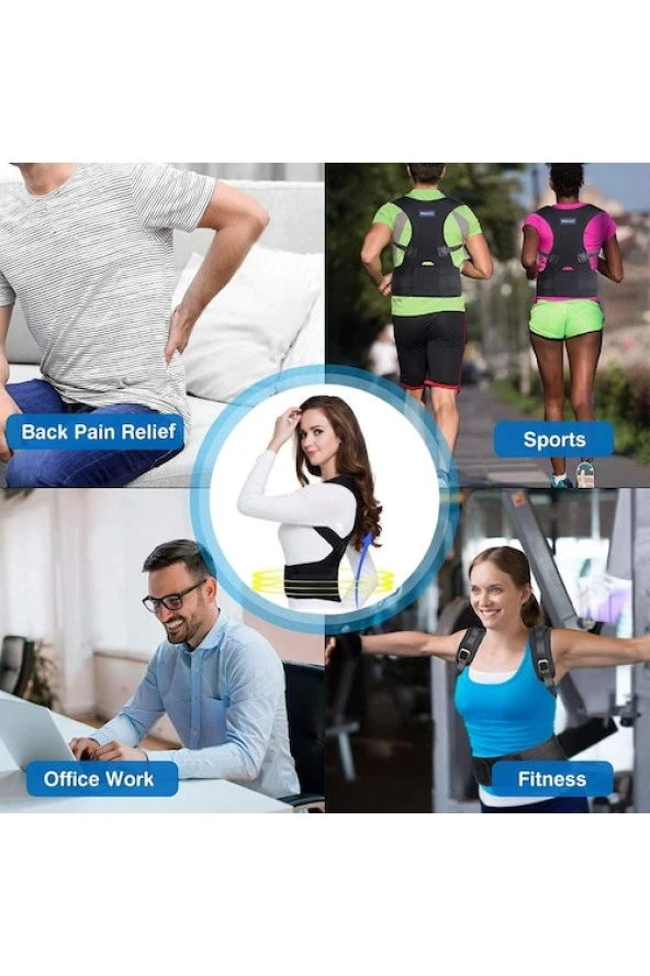 Medikal Dik Duruş Korsesi Kamburluk Önleyici Omuz Sırt Korsesi - Resim 4