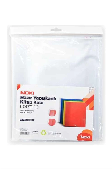 Noki 60170-10 Hazır Yapışkanlı Kitap Kabı 10'Lu Şeffaf