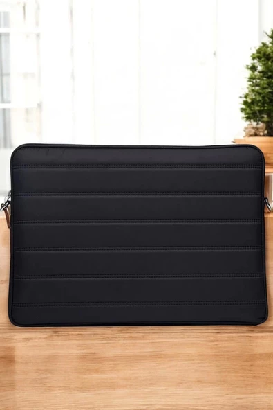 Çizgili Su Geçirmez Macbook Air Pro 15.6 & 16 İnç Siyah Laptop Tablet Kılıfı - 4