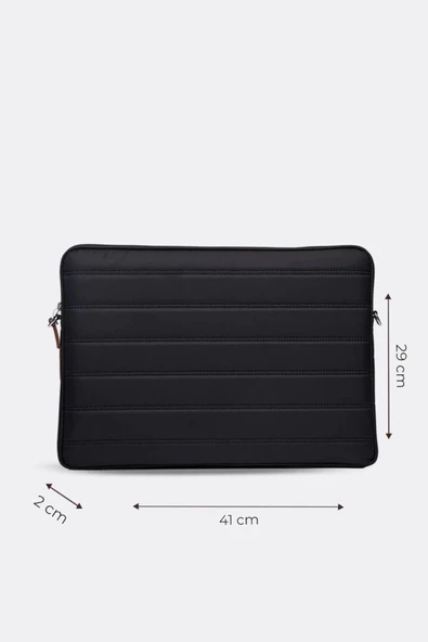 Çizgili Su Geçirmez Macbook Air Pro 15.6 & 16 İnç Siyah Laptop Tablet Kılıfı - 2