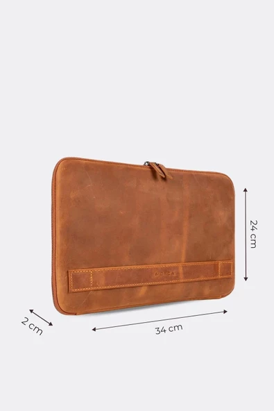 Macbook Air Pro 13 & 13.3 İnç Hakiki Deri Taba Laptop Kılıfı - 2