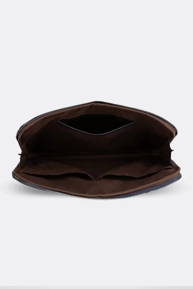 Macbook Air Pro 13 & 13.3 İnç Hakiki Deri Lacivert Laptop Kılıfı - 4