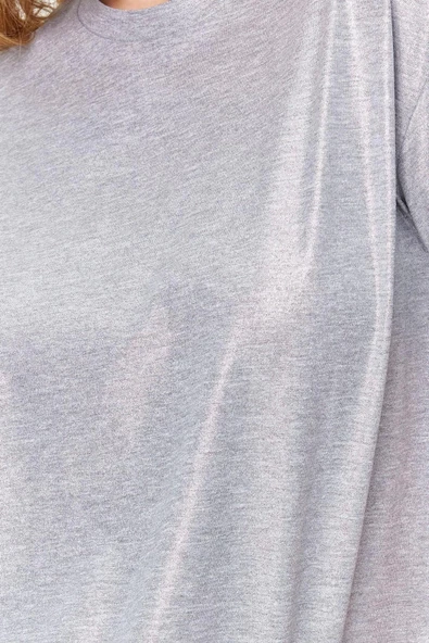 Moda Bisiklet Yaka Örme Regular Baskılı Desen Casual Günlük Regular Kısa Kol Bluz - 5