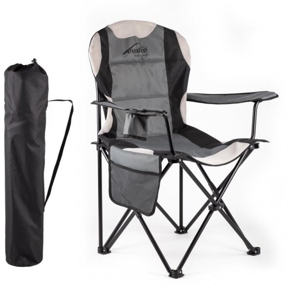 Sportlife Evolite Nature Katlanabilir Kamp Koltuğu 2li Set Gri - 2