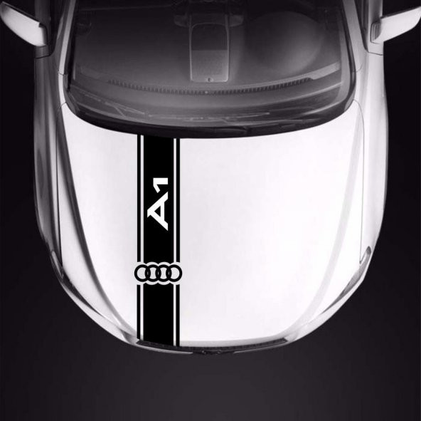 Audi A1 için Kaput Üstü Sport Şerit Sticker Çıkartma