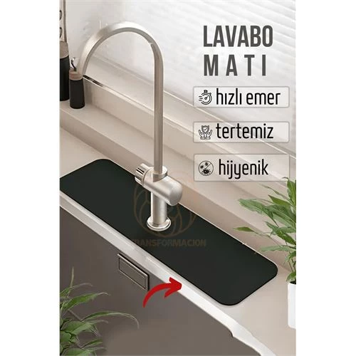 Su Emici Lavabo Matı Hızlı Emen Musluk Matı