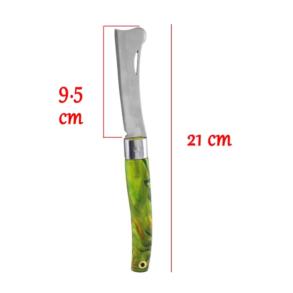 1 Adet Plastik Saplı Bıçak Çakı Soğuk Aşı Macunu Profesyonel Çelik Tepeli Uç Bağ Ağaç Budama Bıçağı - 2