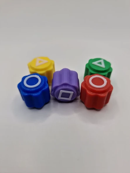 Squid Game Gonggi 5 Taş Oyun Seti, Kare Kutulu, Ağır Taşlı Versiyon - 4