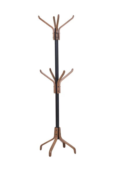 Vesti Ahşap Kestane Ayaklı Metal Portmanto Elbise Askılığı - 2