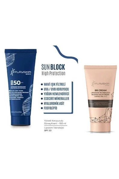 Playskın Güneş Koruyucu Krem 100ml Spf 50 + Playskin Bb Cream 50ml