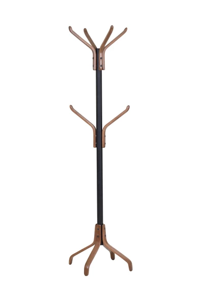 Vesti Ahşap Kestane Ayaklı Metal Portmanto Elbise Askılığı - 2